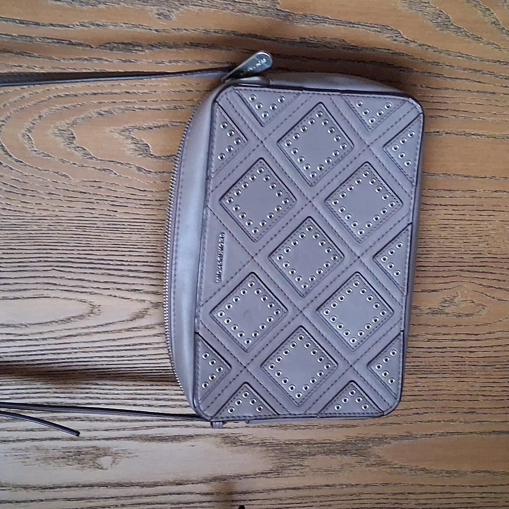 Michael Kors Gray Studded Shoulder Bag